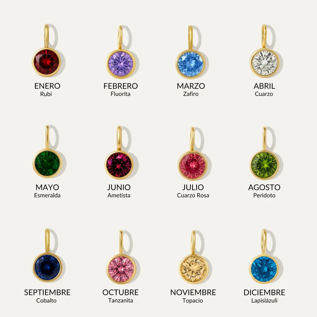Collar de Iniciales con Piedra de Aniversario