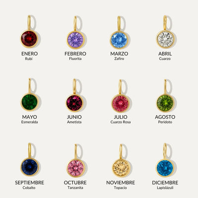 Collar de Iniciales con Piedra de Aniversario